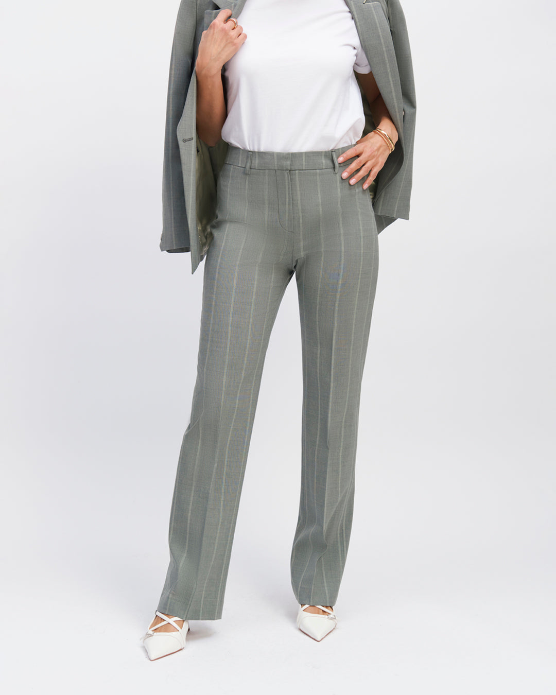 "Straight-cut-high-waist-lined-front-zip-close-with-hook-17H10-suit-for-women-paris-"