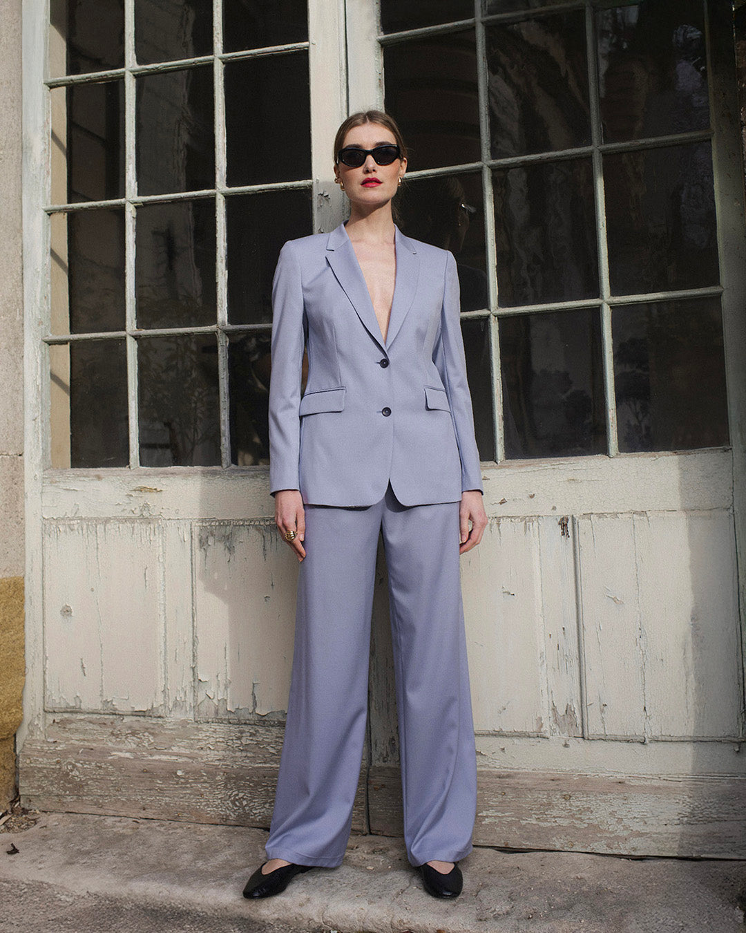 Panama wide-leg pants - Mist