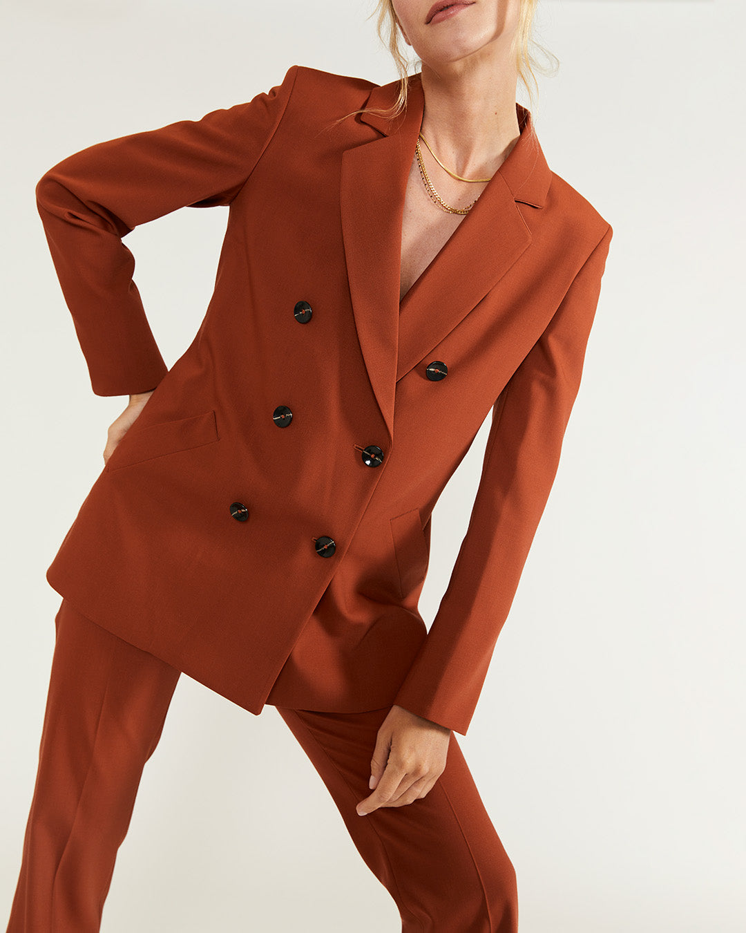 Moscow double-breasted jacket - Auburn
