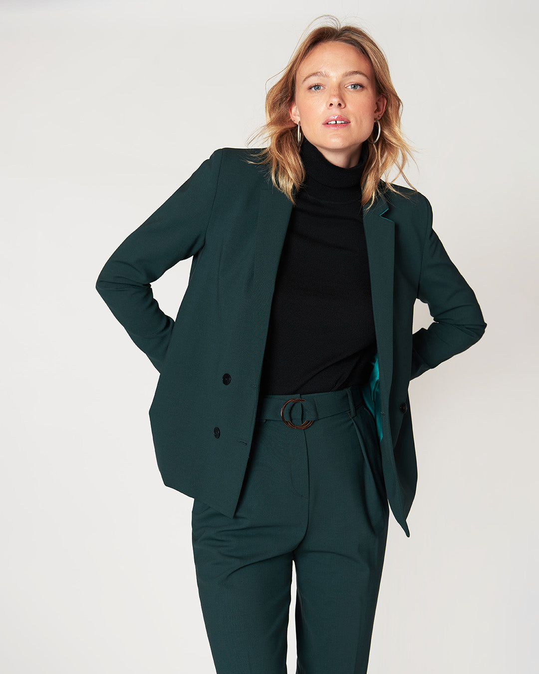 Boston double-breasted jacket - Bottle Green