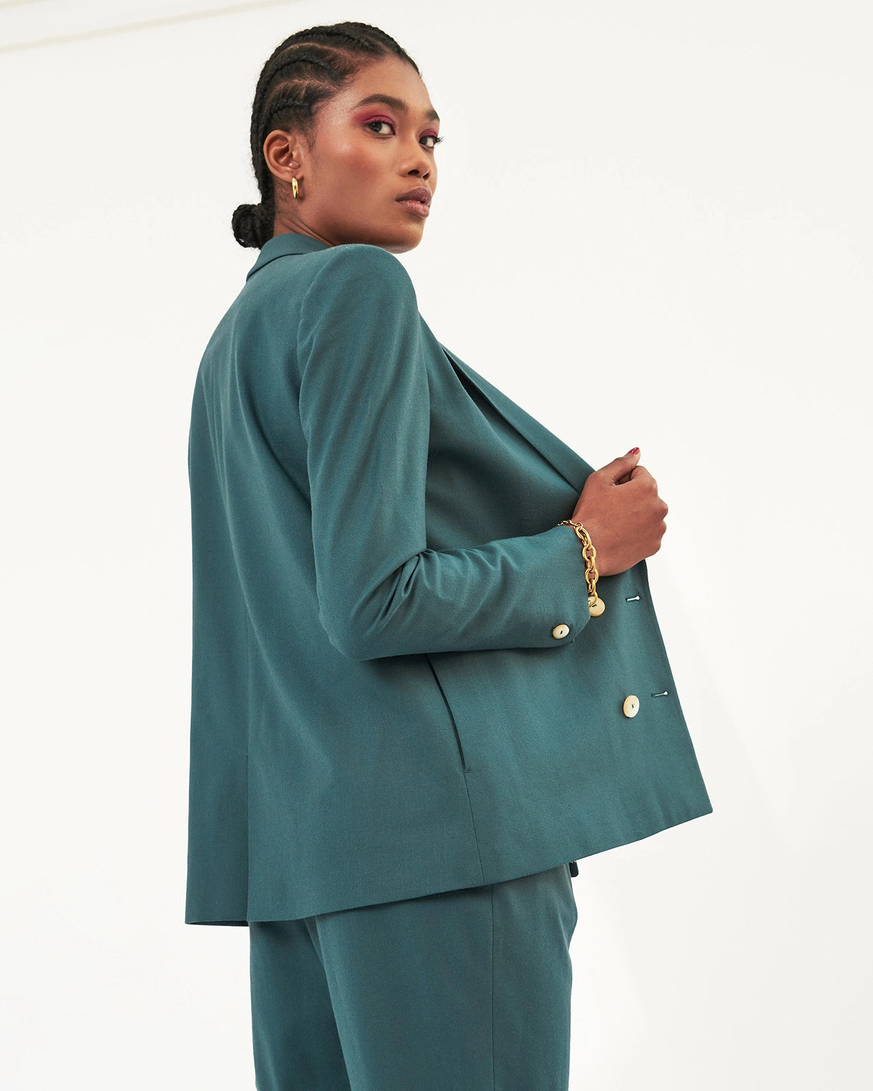 Veste croisée Boston - Vert cèdre