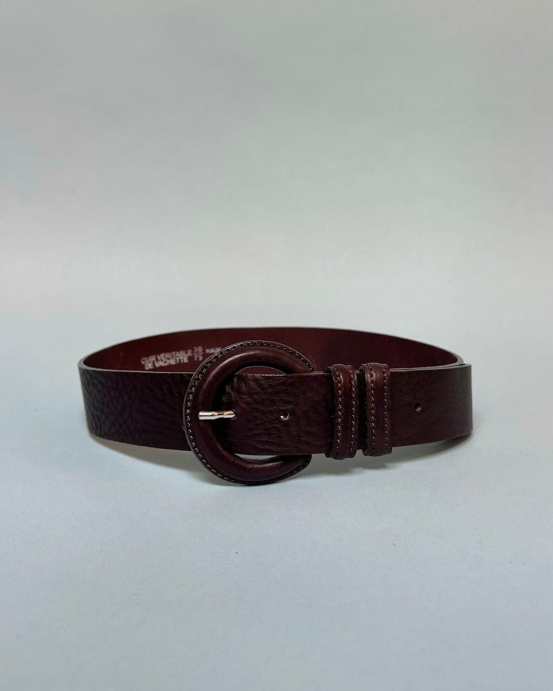 Ceinture cuir marron boucle cuir marron - Joséphine