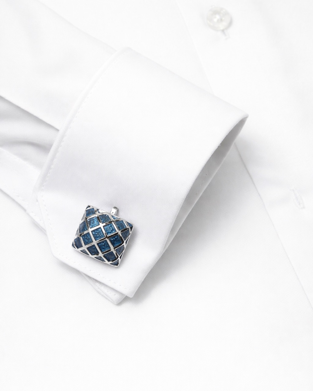 Bontons de manchettes - Marine et argentés