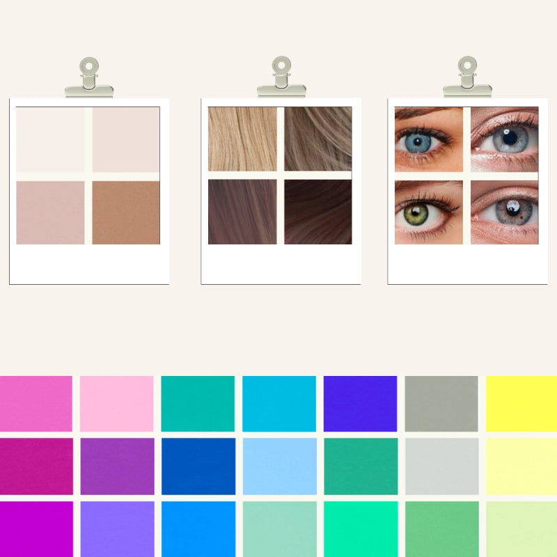 Nuancier de colorimétrie parfait pour connaitre quelle couleur vous met en valeur