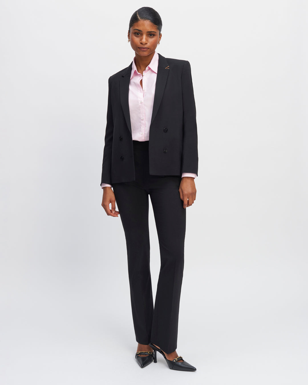 17H10 Pantalon tailleur femme flare Noir