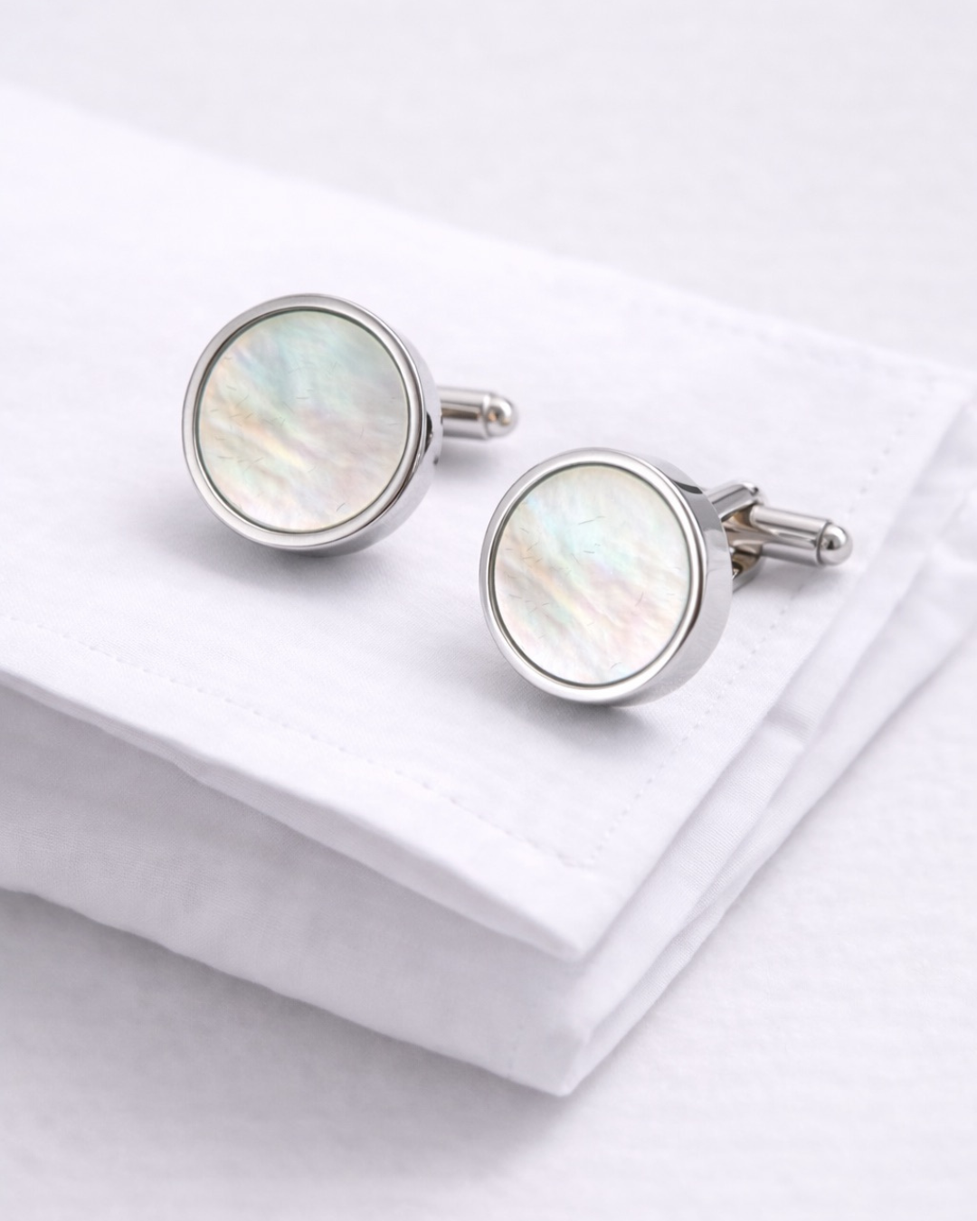 Bontons de manchettes - Nacre et argentés