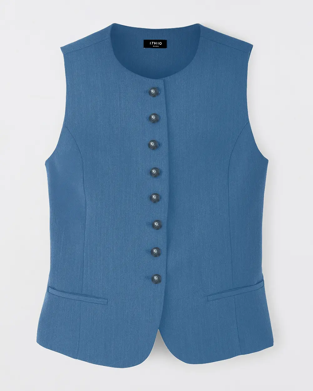 Top bouton Leira - Bleu roi