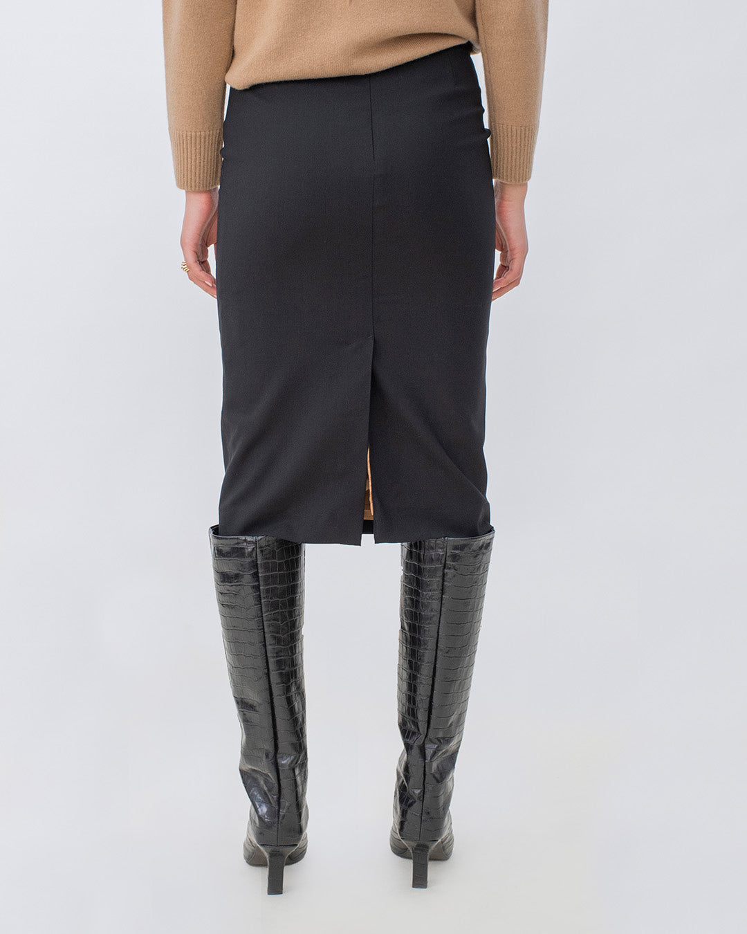 Jupe crayon longue Milan - Noire