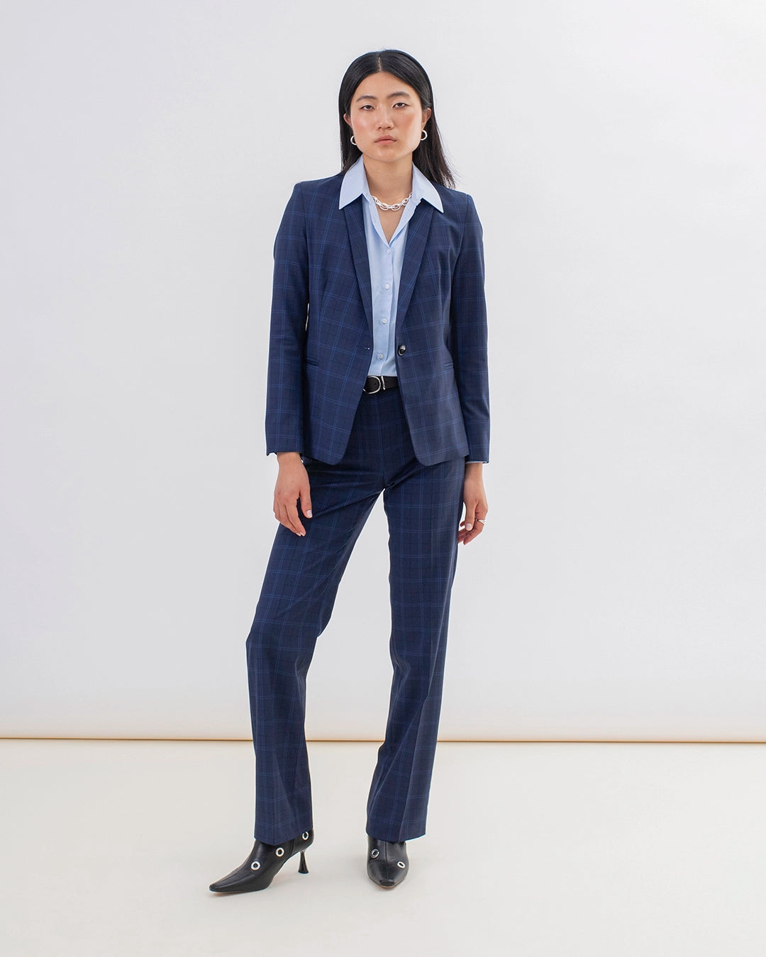 pantalon-de-tailleur-pour-femme-tartan-bleu-coupe-flair-drap-de-laine-qualité-supérieur-made-in-europe-