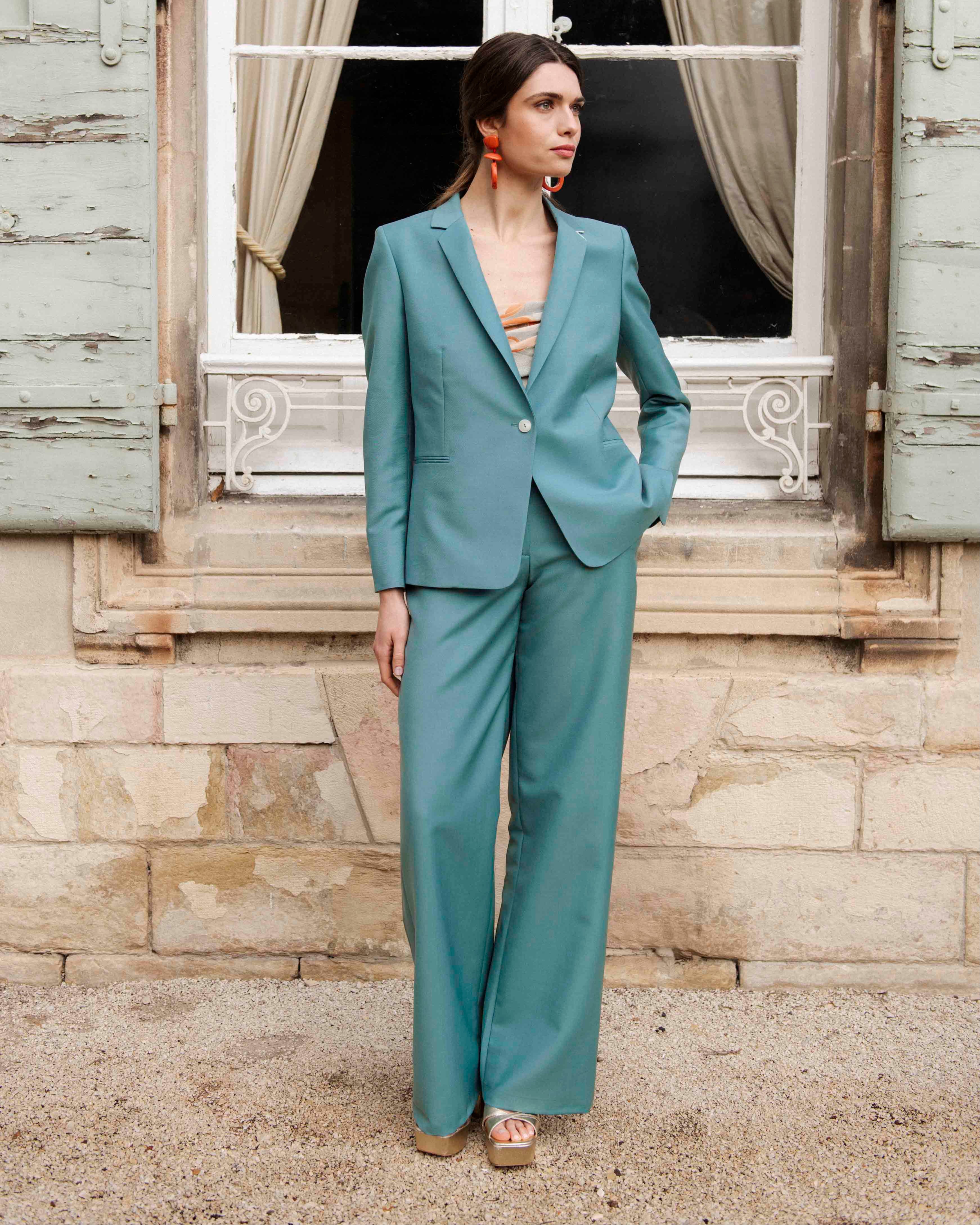 Pantalon tailleur Chicago - Vert menthe