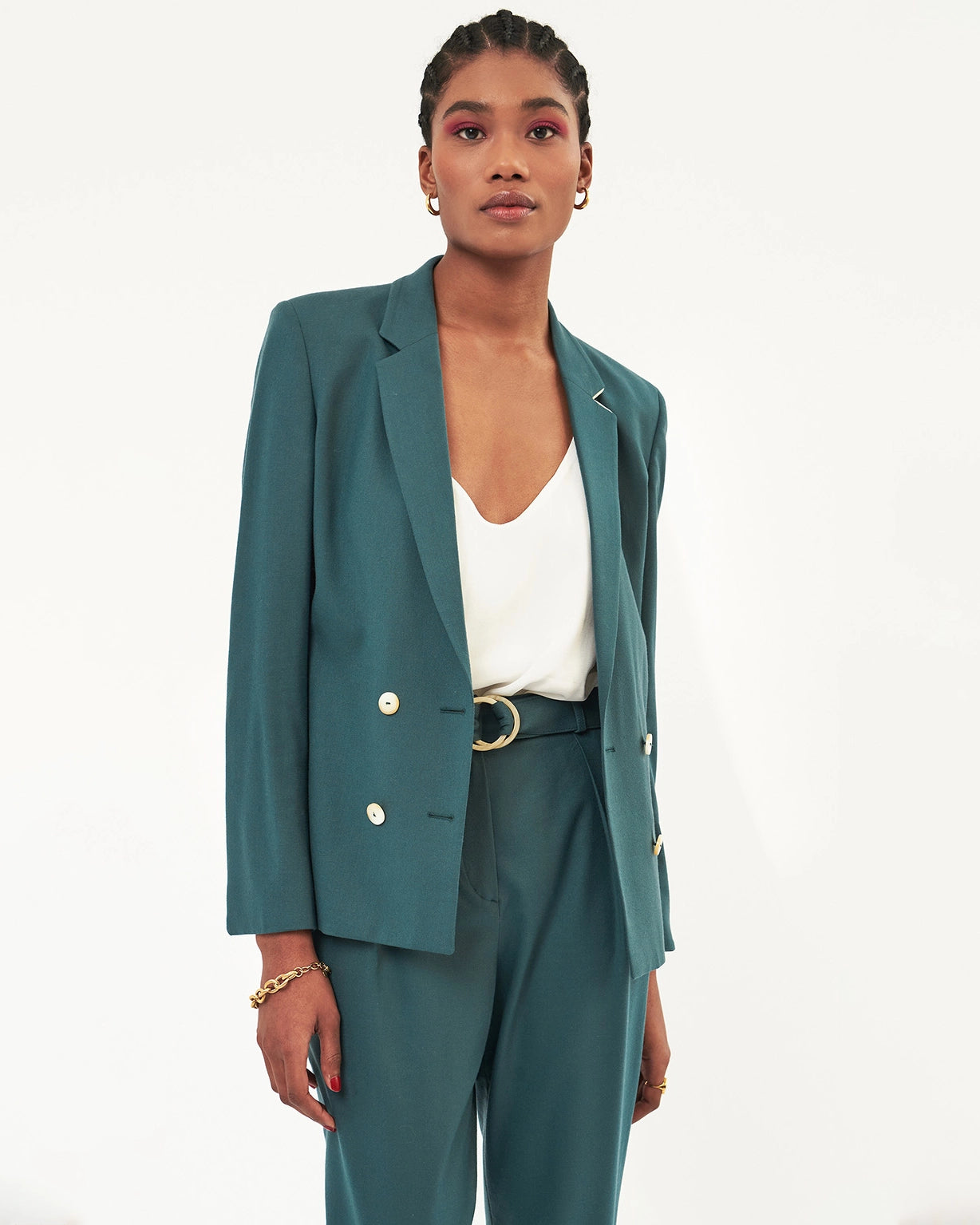 Boston double-breasted jacket - Cedar green