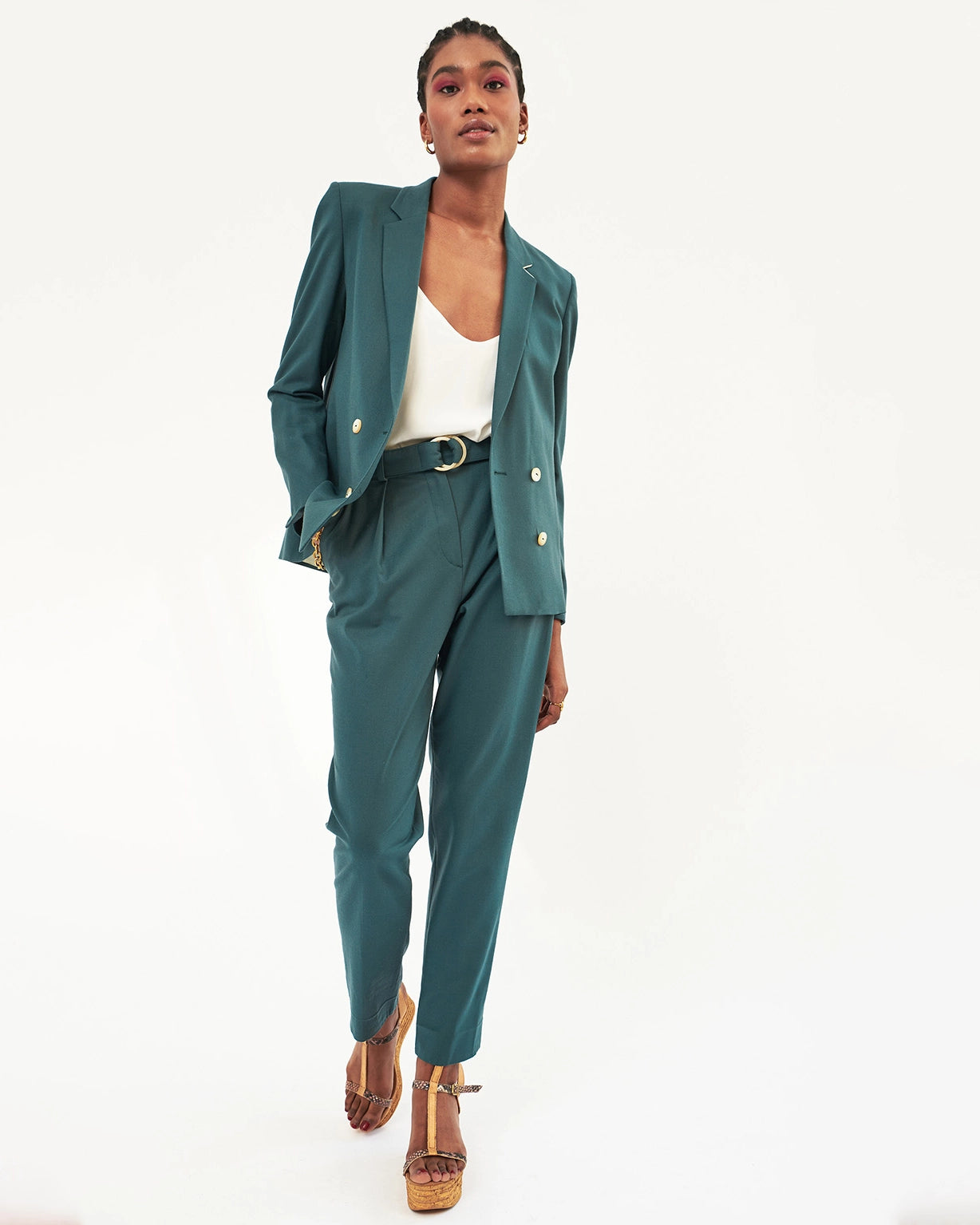 Boston double-breasted jacket - Cedar green