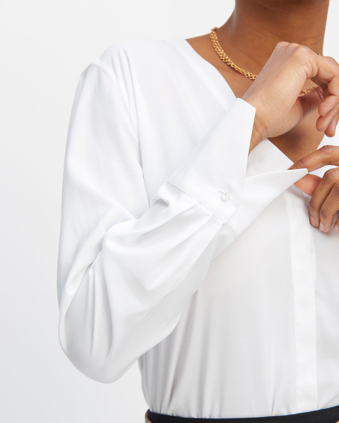 Collar-shirt-white-Pocket-pocket-breast-button-flap-slit-bottom-sleeve-White-waist-waist-height-12cm-17H10-waist-women's-paris-tailors