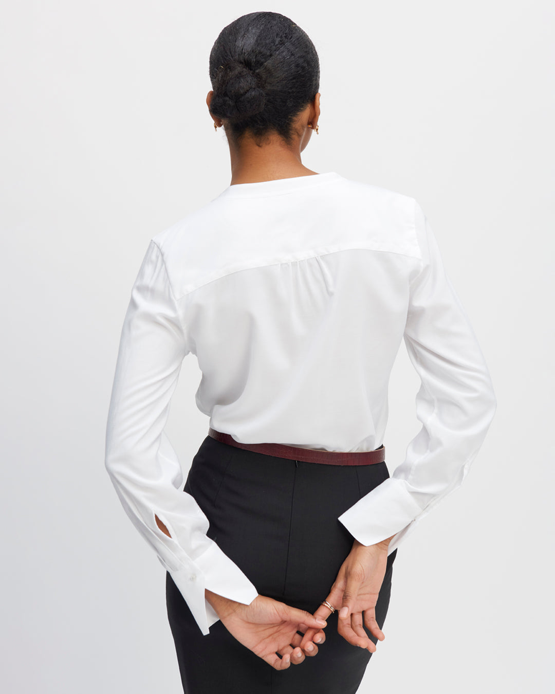 Collar-shirt-white-Pocket-pocket-breast-button-flap-slit-bottom-sleeve-White-waist-waist-height-12cm-17H10-waist-women's-paris-tailors