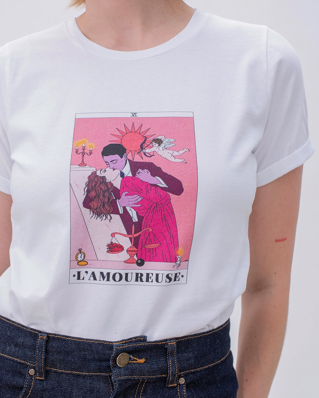 T-SHIRT-TOP-TAROT-ILLUSTRATION-ARTIST-FRENCH-COTTON-MARQUE-FRENCH-TAILOR-FOR-WOMAN-