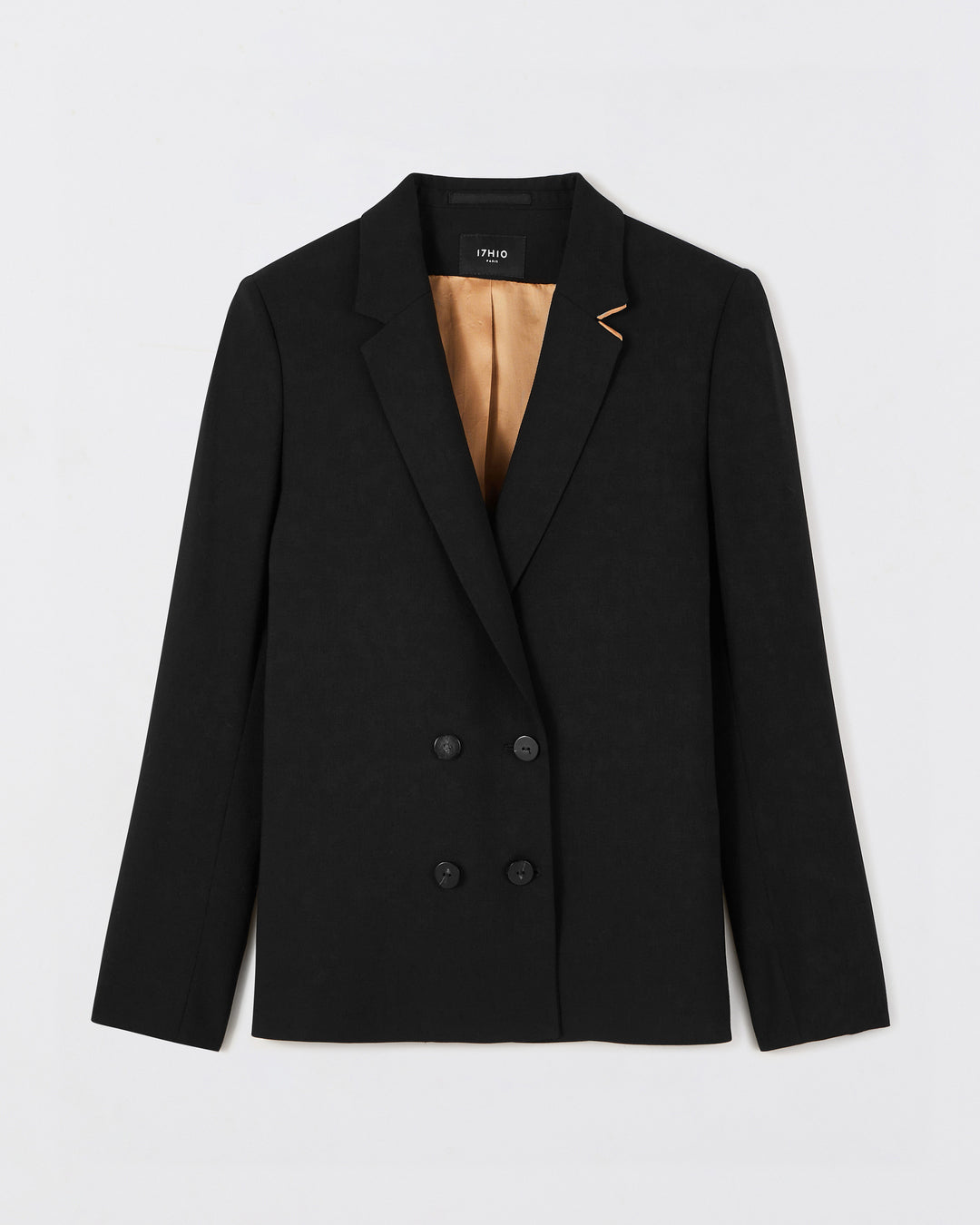 Jacket-crossover-black-Length-mid-buttocks-Right-cut-Notch-17H10-on-the-collar-17H10-knit-jacket-for-women-paris-