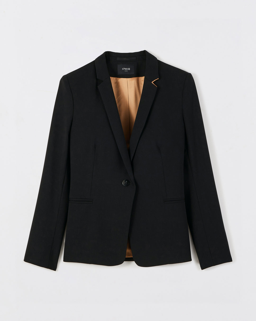Black-blazer-suit-jacket-waist-cut-suit-collar-length-below-the-bottom-two-pockets-breasted-two-pockets-inside-fully-lined-17H10-suit-jacket-for-women-paris-