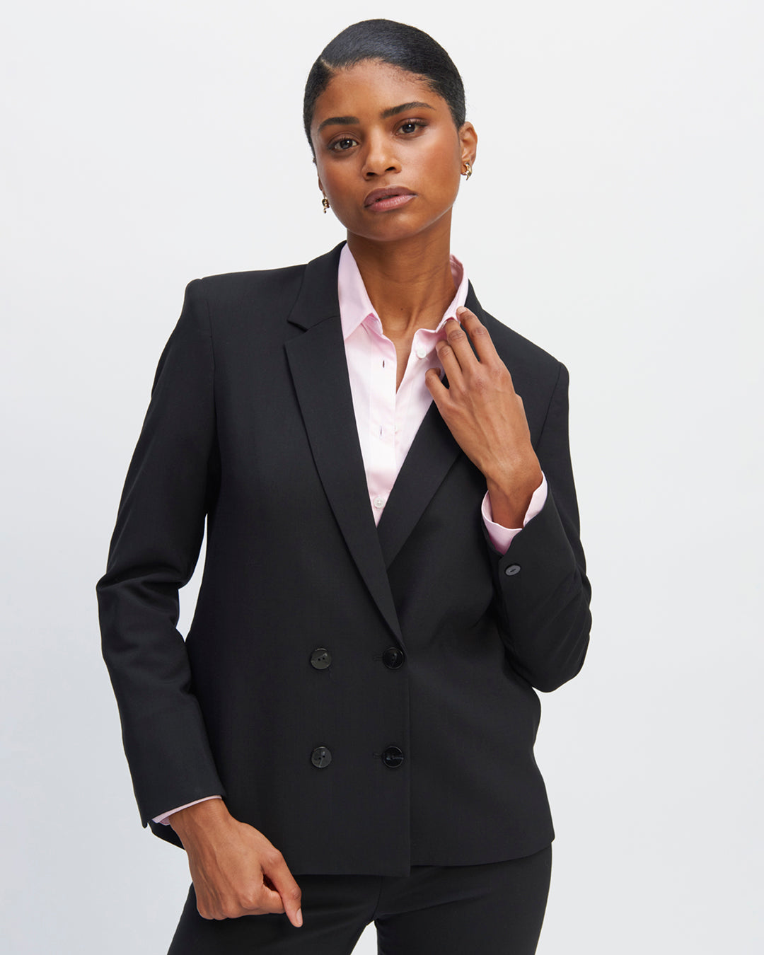 Jacket-crossover-black-Length-mid-buttocks-Right-cut-Notch-17H10-on-the-collar-17H10-knit-jacket-for-women-paris-