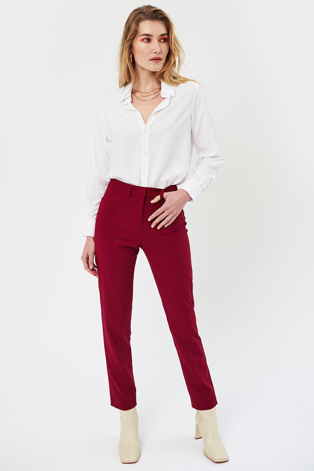 New-York Cigarette Pants - Carmine