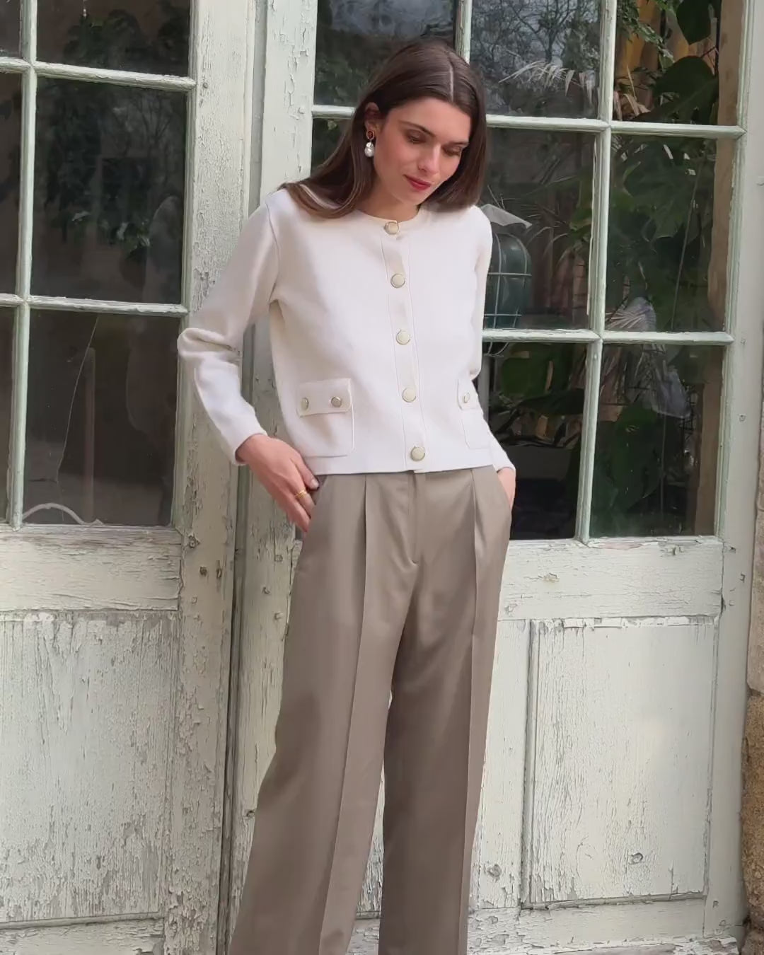 formal-wear-women's-waistcoat-large-pants-taupe-cardigan-cashmere-ecru-1