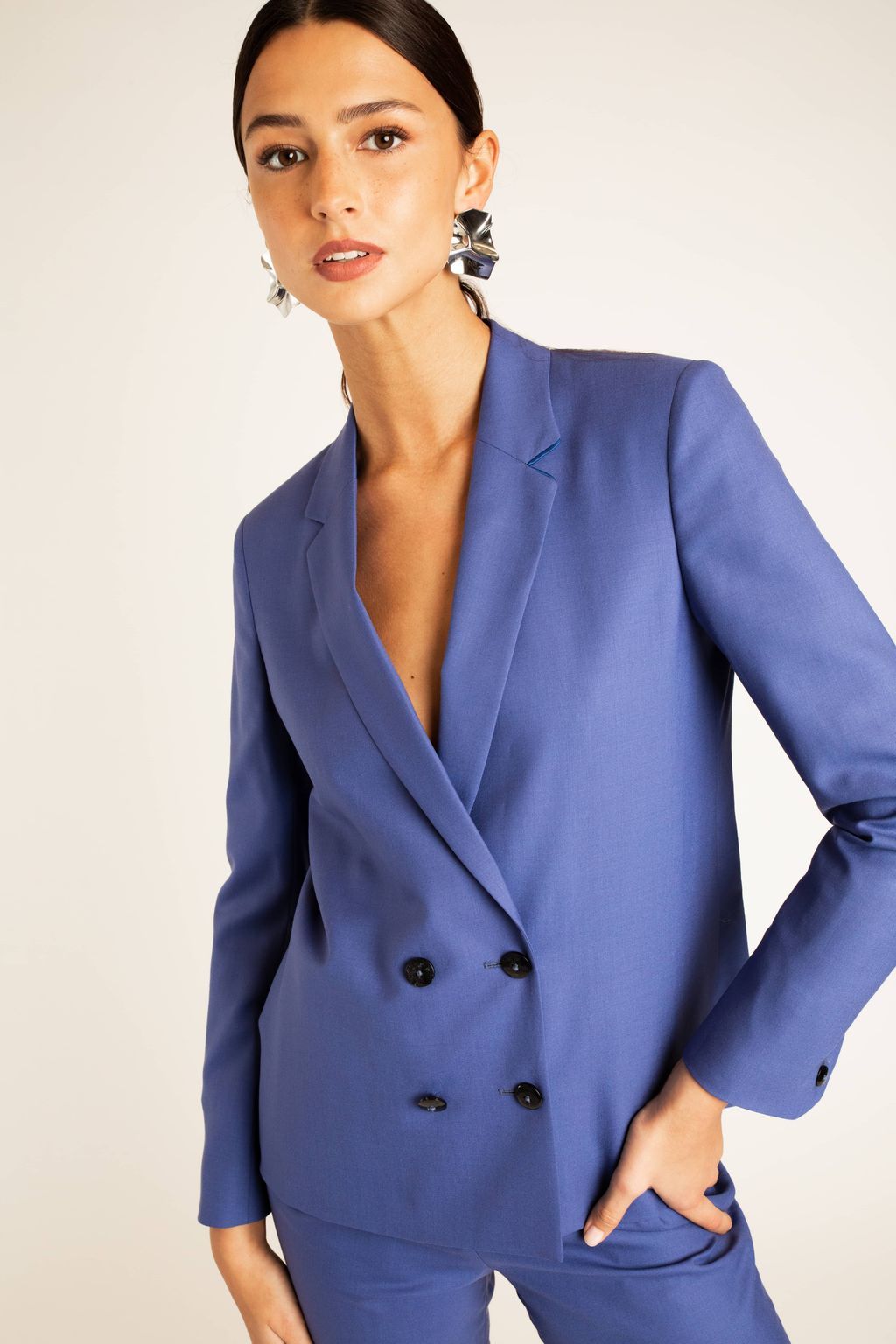 Boston double-breasted jacket - Lavender Blue