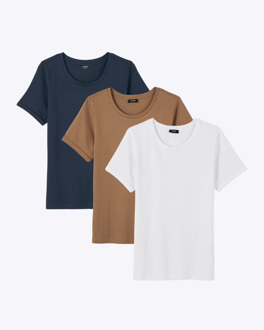 Coffret T-shirt Blanc & Bleu Nuit & Camel