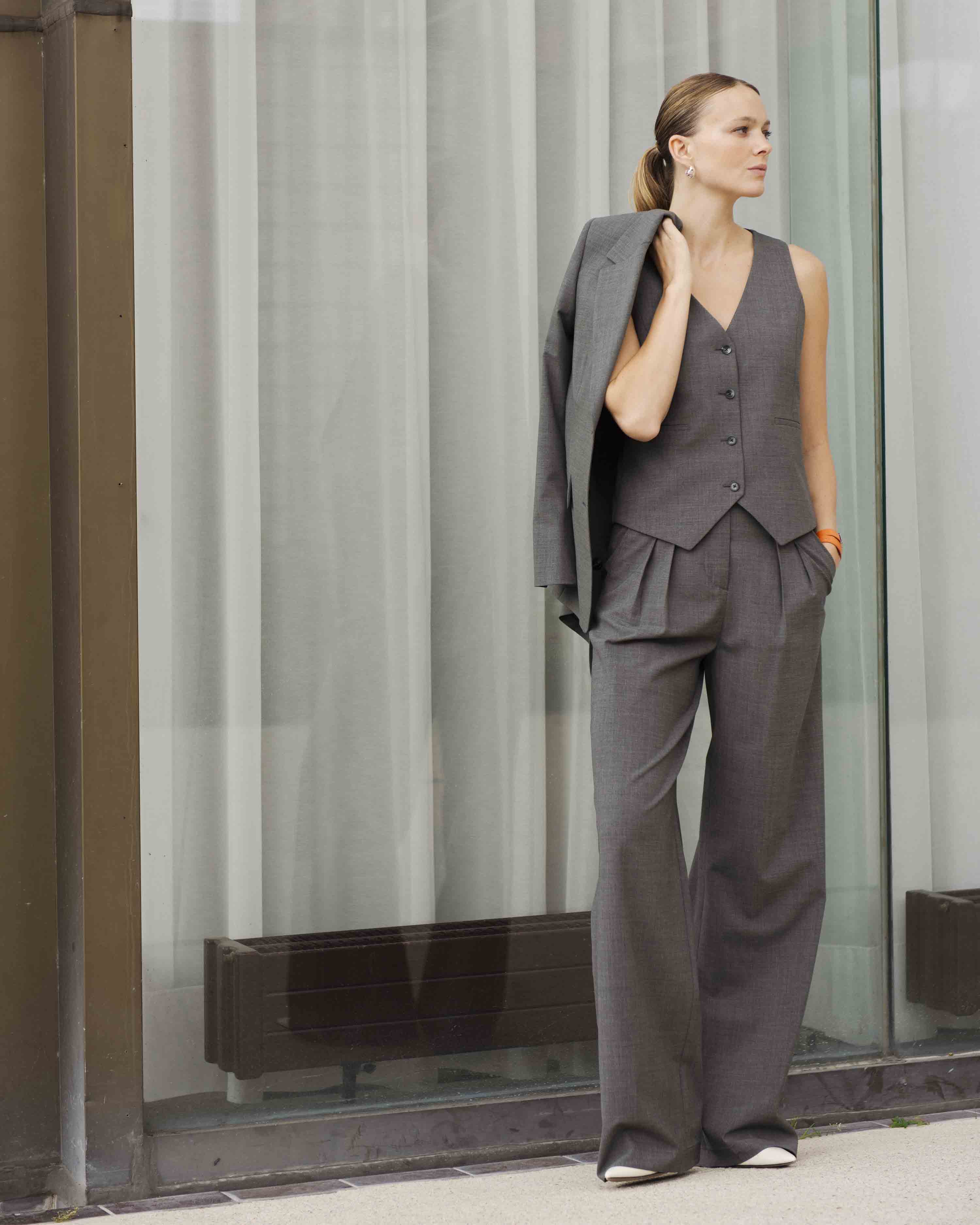 Pantalon palazzo - Gris