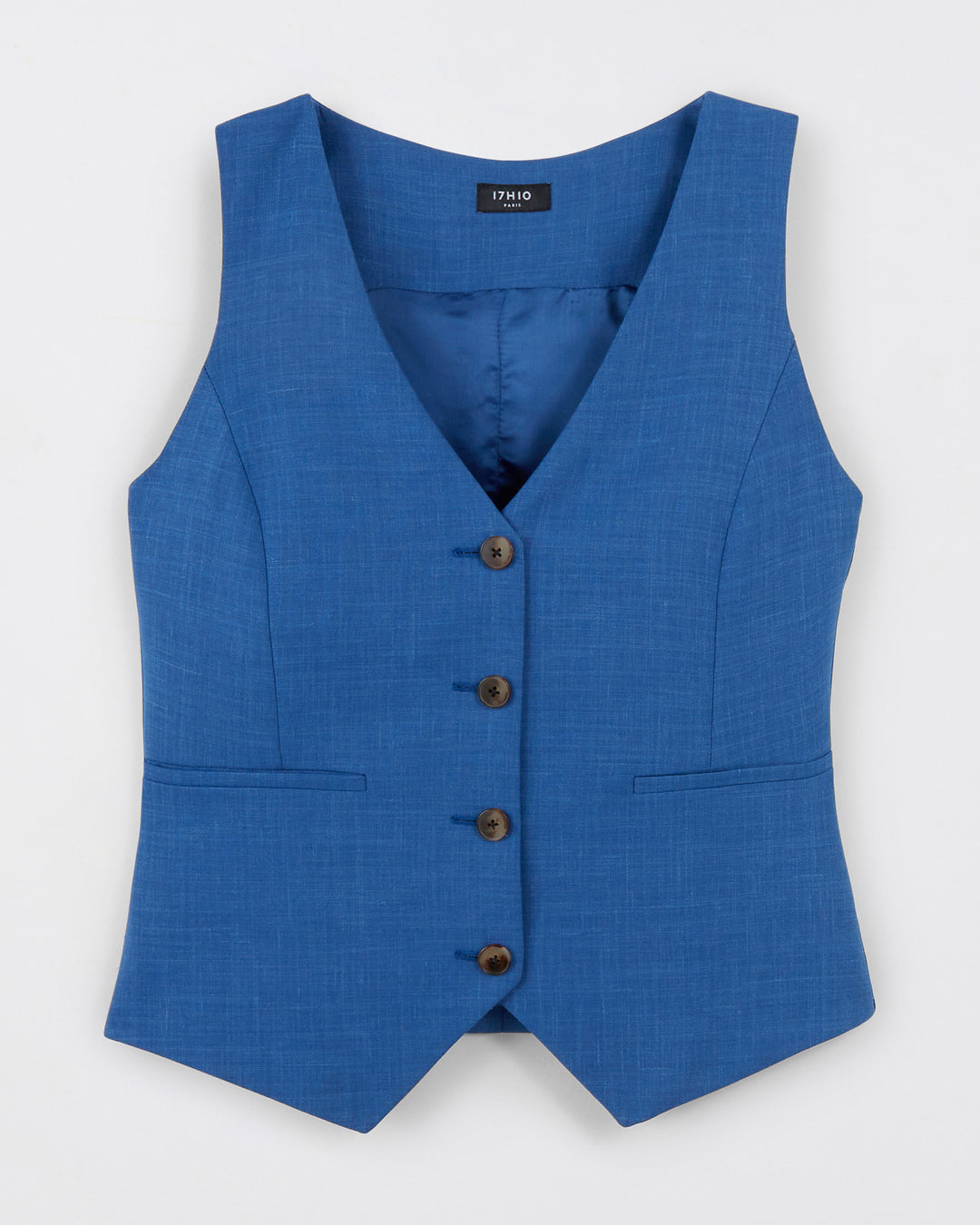 Waistcoat-white-without-sleeve-Collar-in-V-Four-buttons-covered-Fastening-to-simple-buttoning-Door-open-or-closed-Pockets-Passpiped-Totally-doubled-17H10-tailors-for-women-paris-