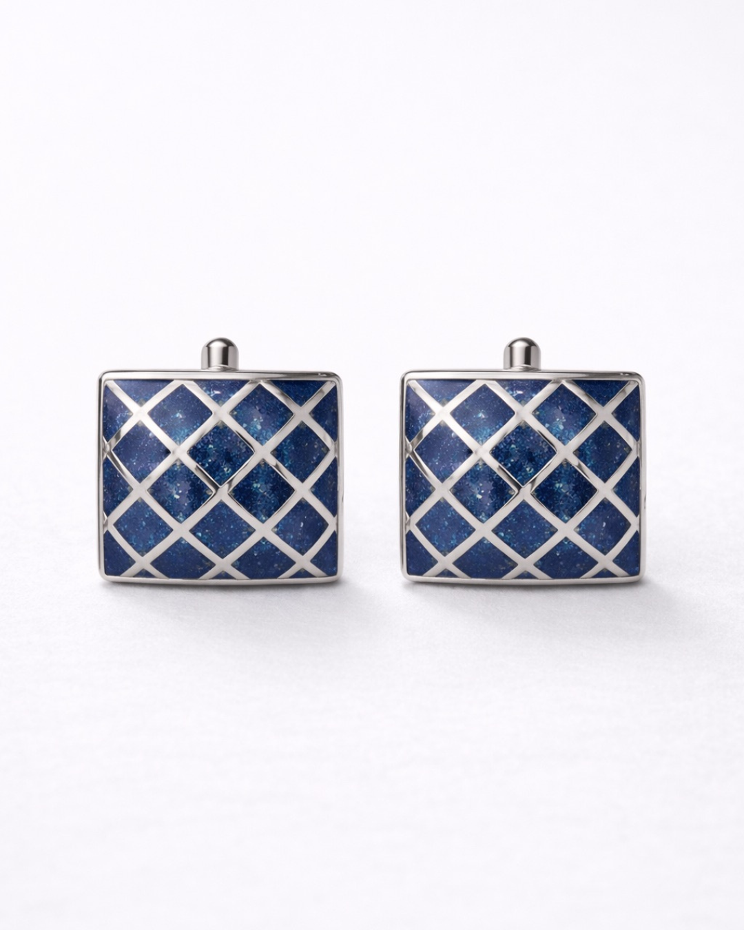 Bontons de manchettes - Marine et argentés