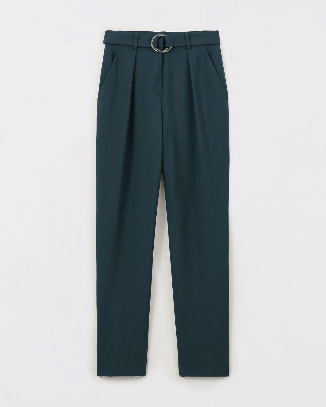 Tailor-trousers-green-cut-7-8th-waist-high-pleated-under-the-two-pockets-a-l-italian-belt-assorted-tone-on-tone-17H10-tailors-for-women-paris-