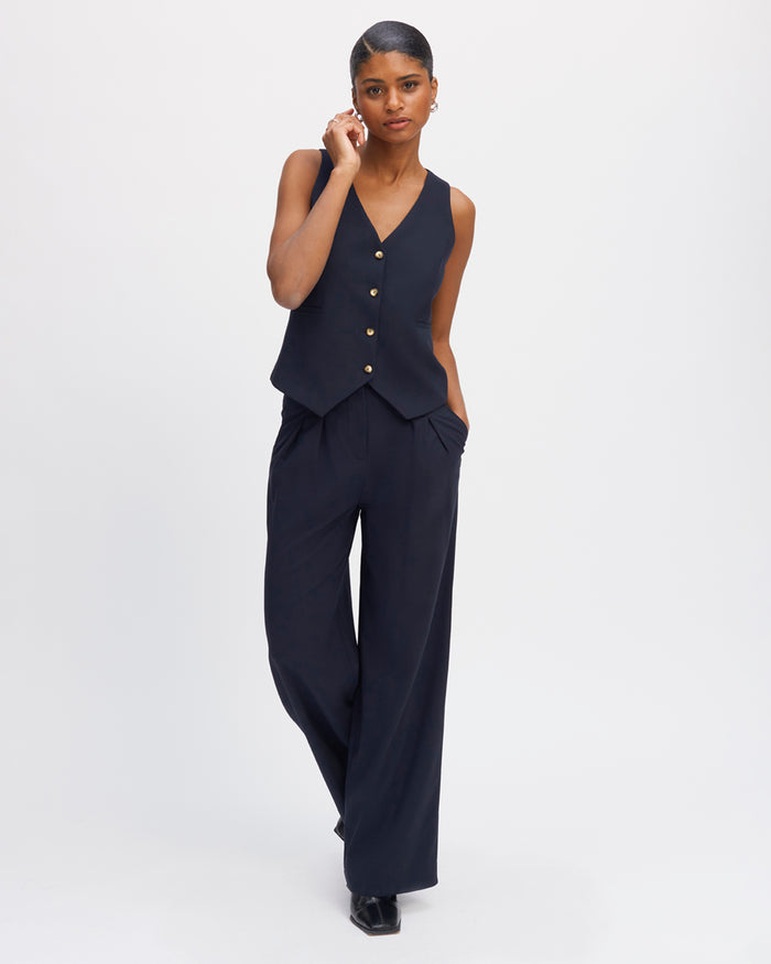 Ensemble tailleur / Veste croisée - Bleu Marine
