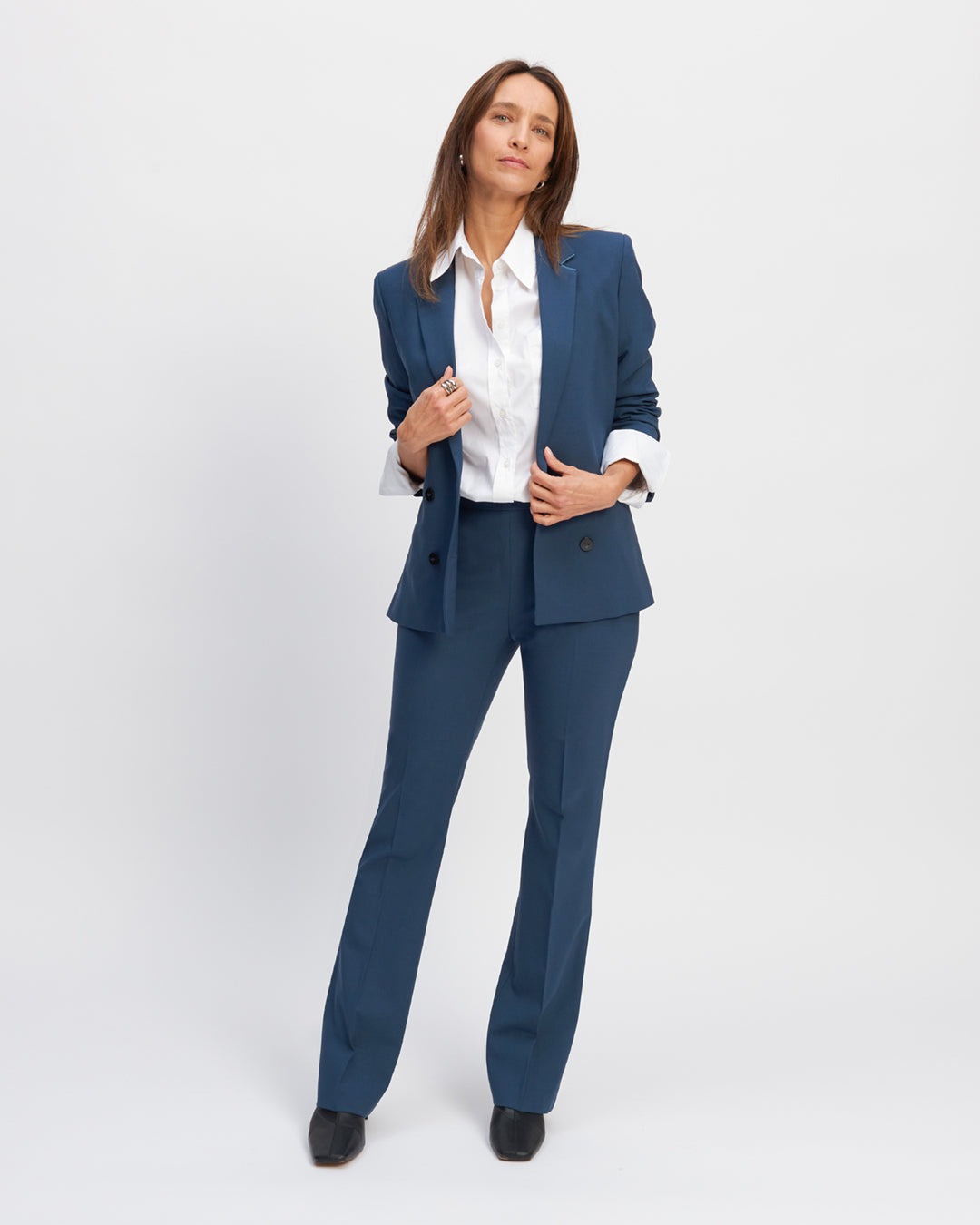 Trousers-waistcoat-blue-grey-High-waist-Clear-cut-flared-at-ankles-Decoration-buttons-covered-asymmetrical-Side-zip-Length-inside-leg-80,5-cm-for-one-36-17H10-women's-waistcoat-paris-
