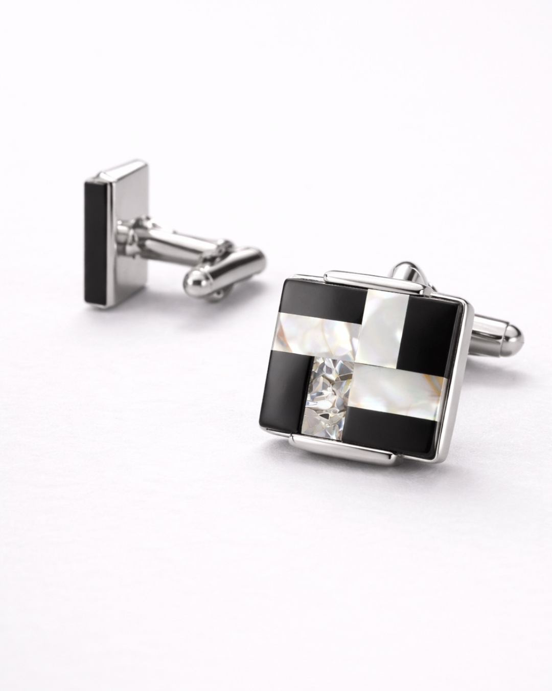 Bontons de manchettes - Noir et argentés