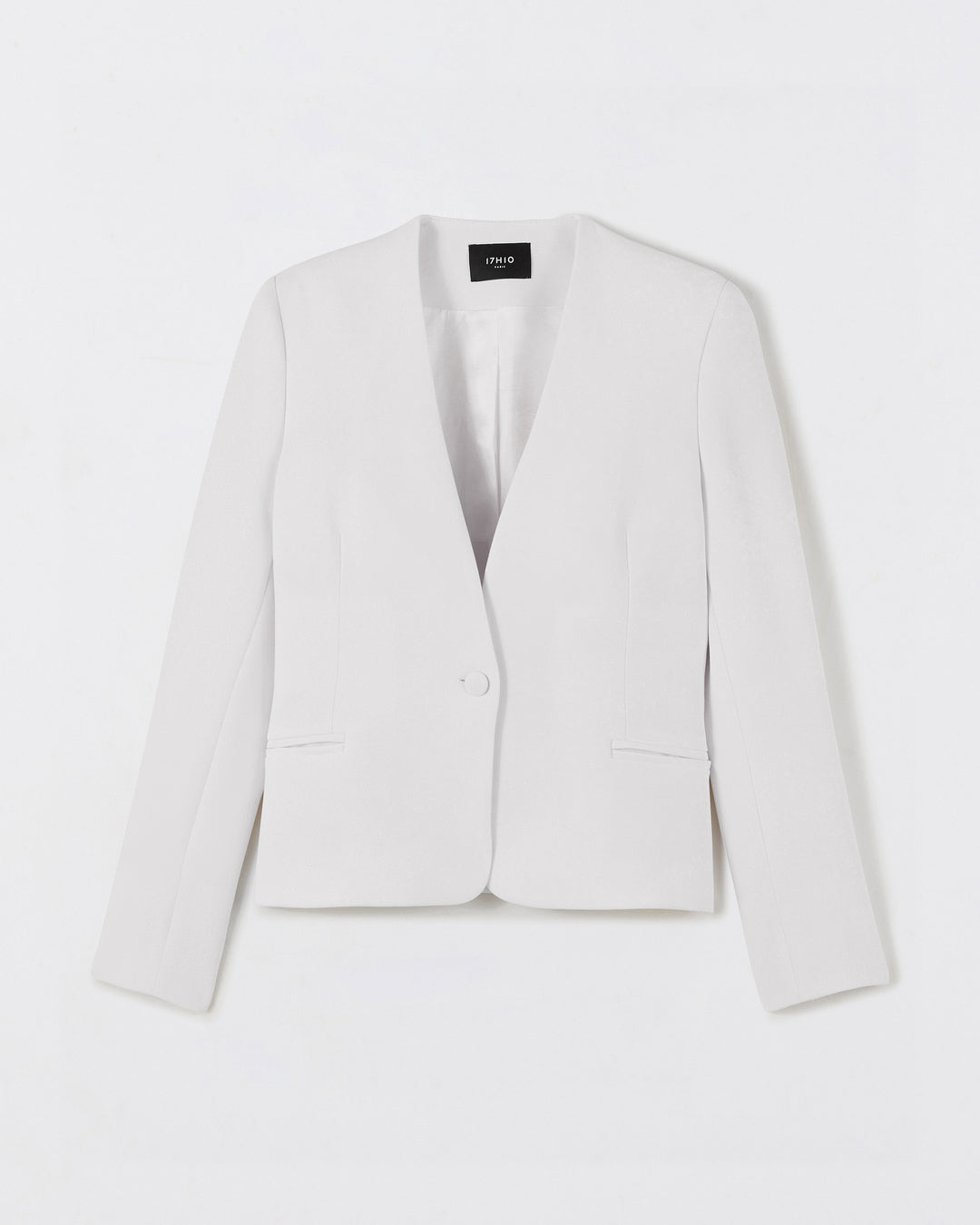 Jacket-waistcoat-white-without-collar-short-cut-length-mid-bottom-2-pockets-pocket-warmers-17H10-waistcoats-for-women-paris-