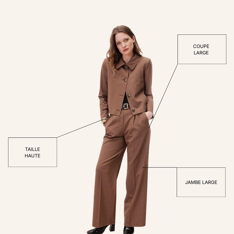 costume pour femme chic marron parfaite pour aller au travail ou pour un événement haute qualité 