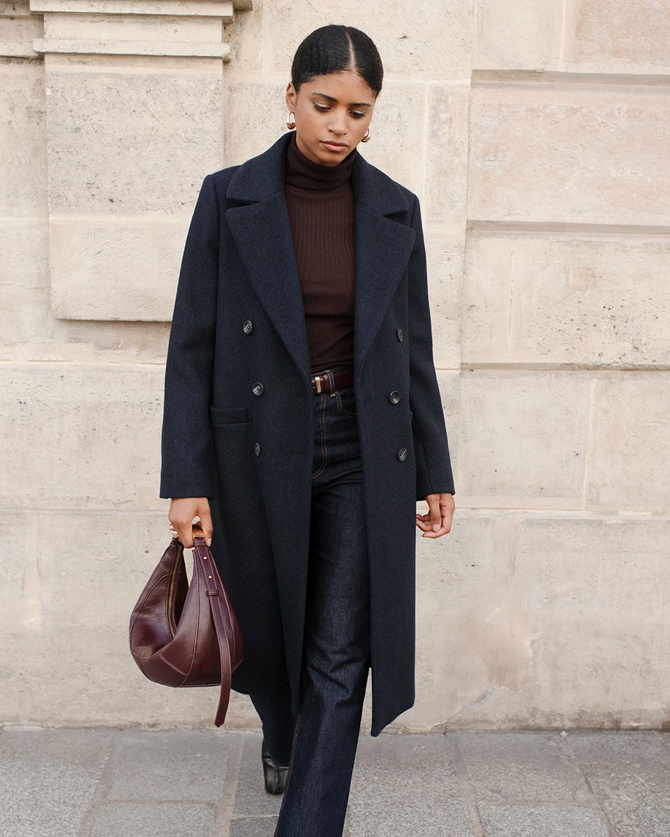 Women's long coat Navy blue