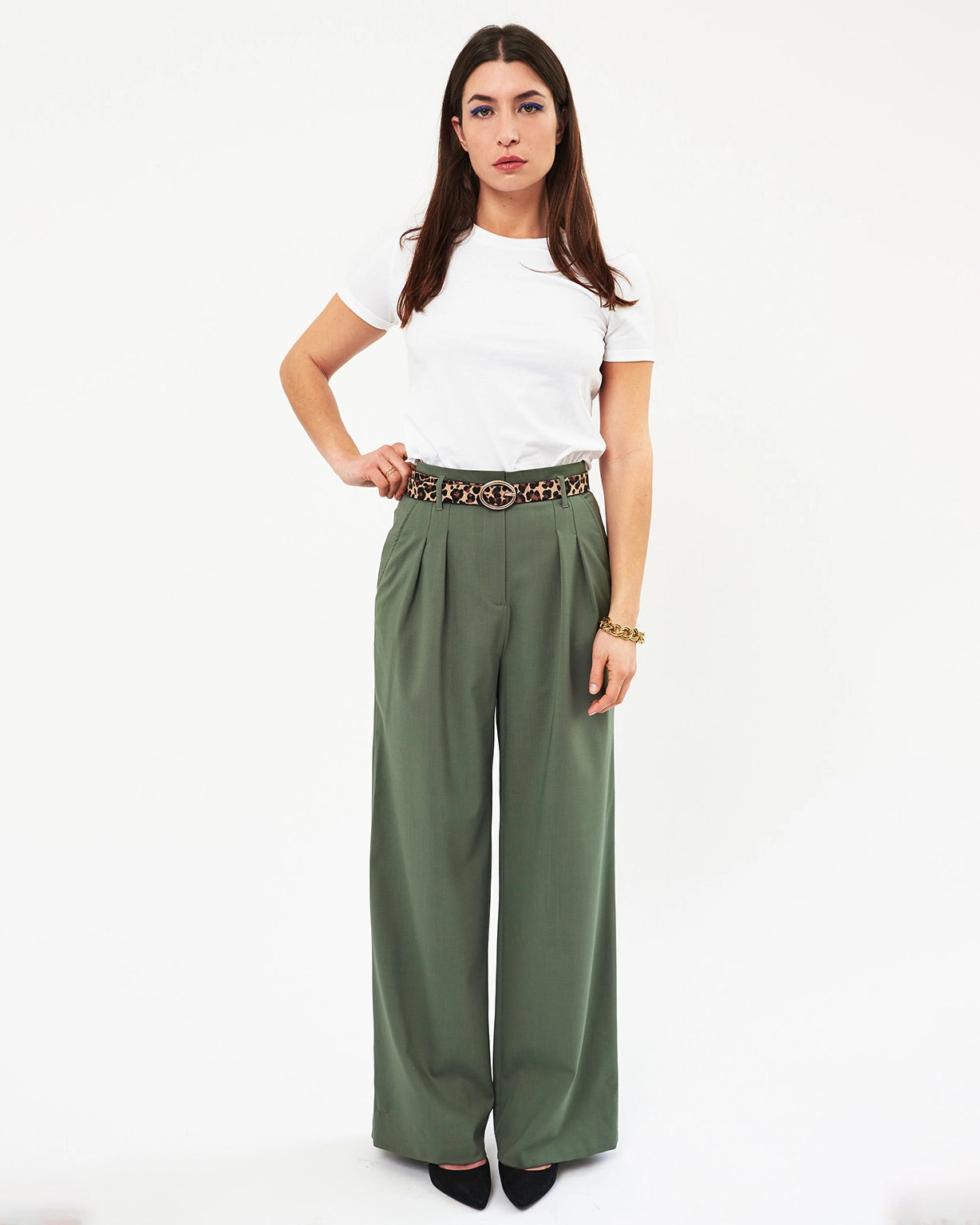 Pantalon palazzo - Tilleul