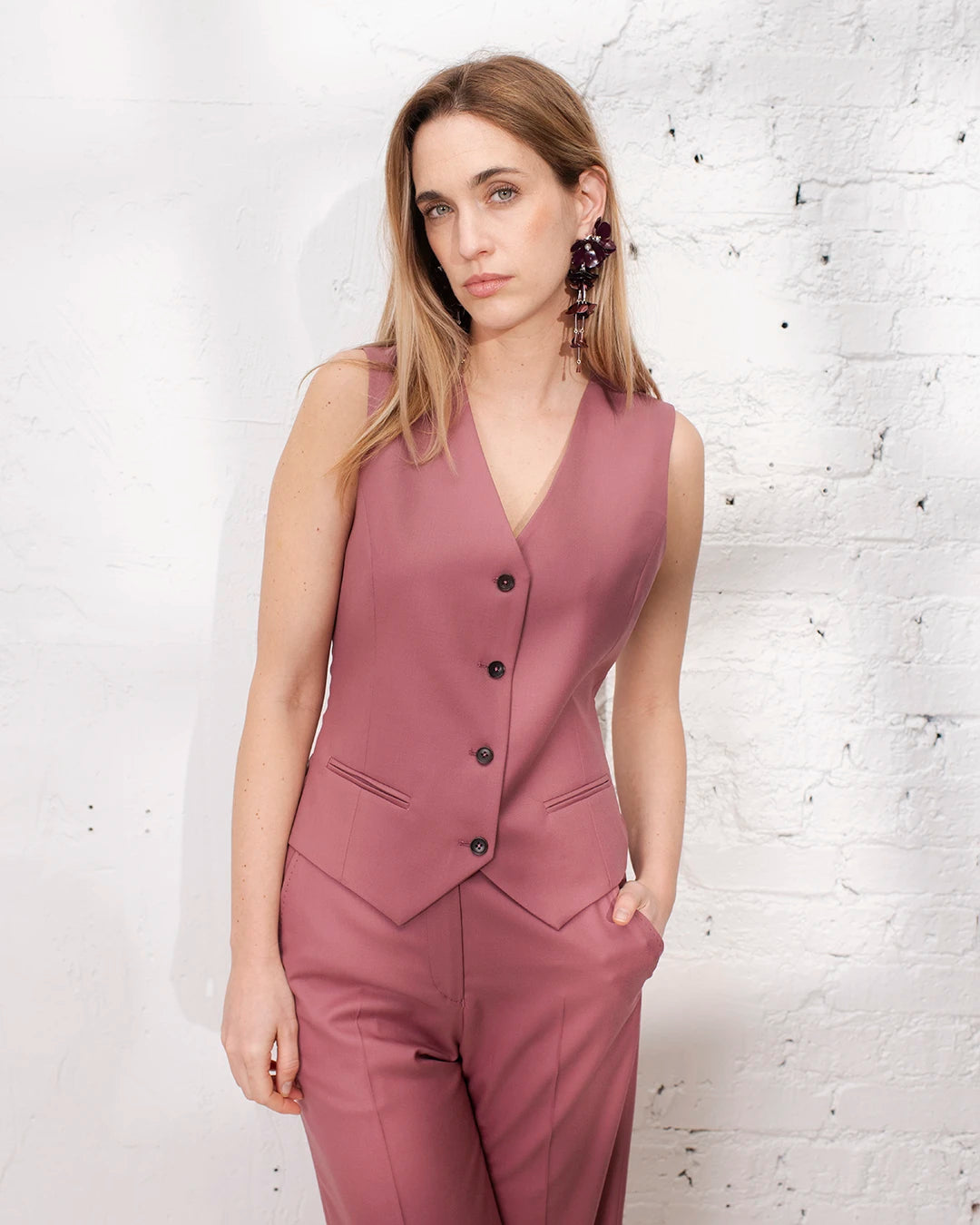 Gilet sans manches Lisbonne - Rose poudré