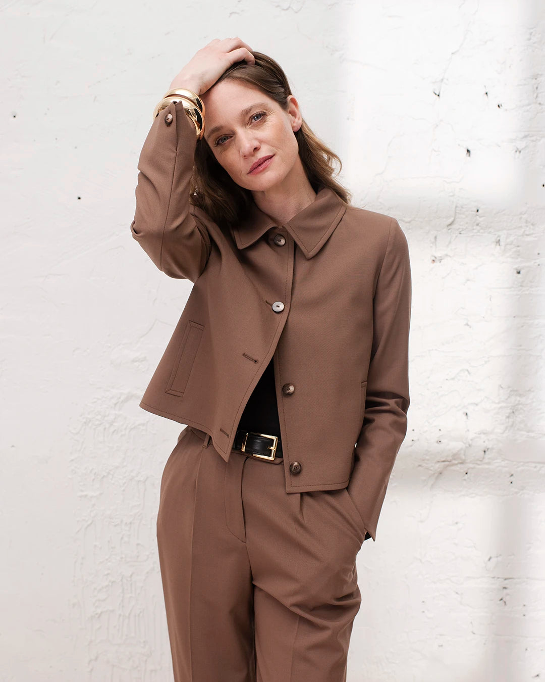 veste-blouson-marron-femme-ceremonie-elegante-laine