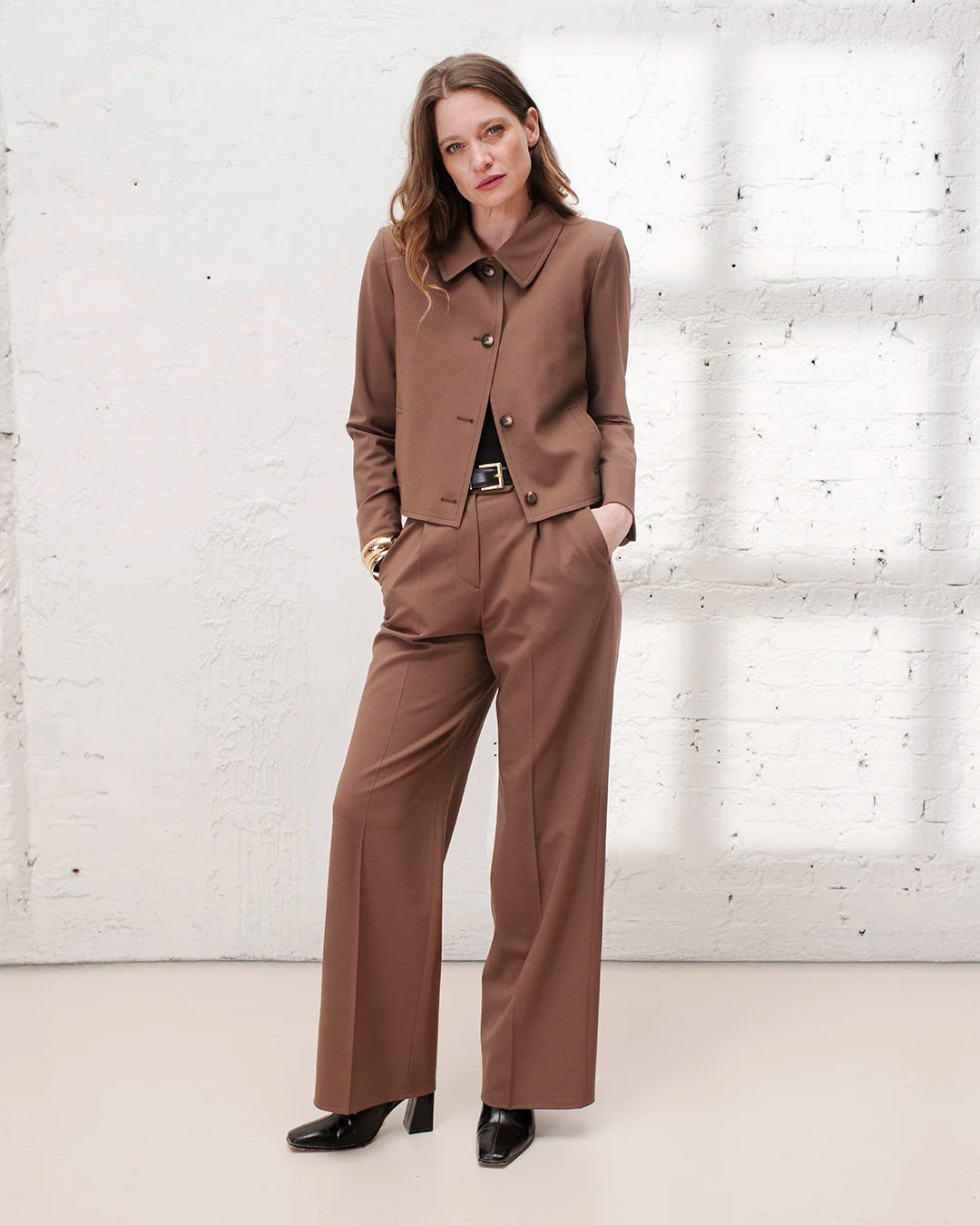 veste-blouson-marron-femme-ceremonie-elegante-laine