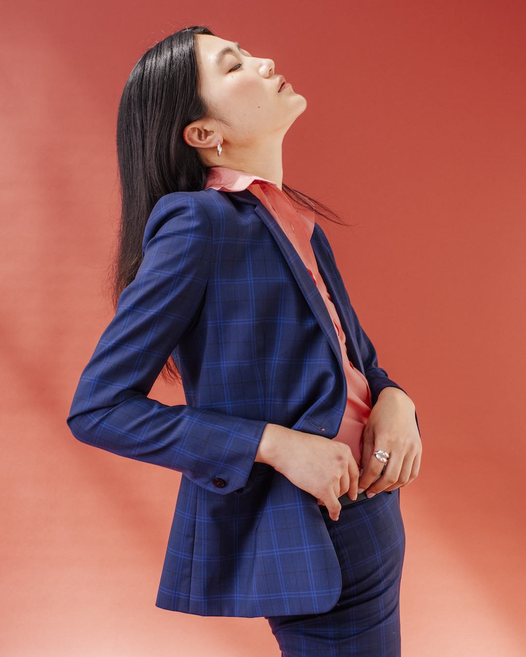 Veste blazer - Tartan Bleu