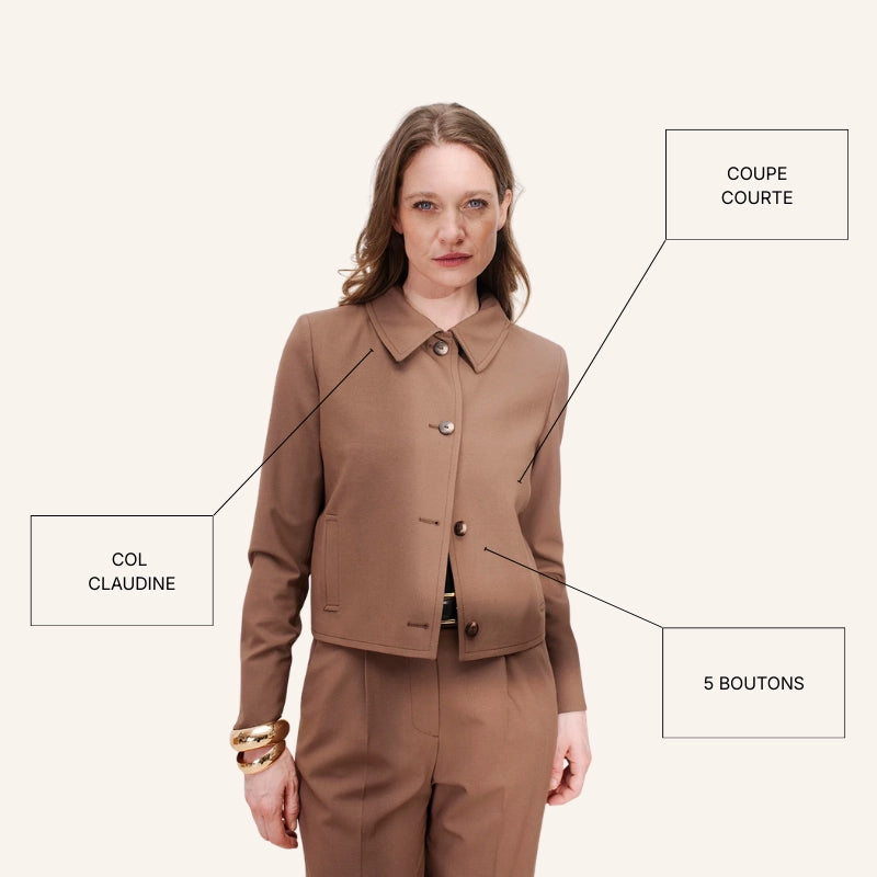 veste de tailleur pour femme courte parfaite pour les morphologie en X