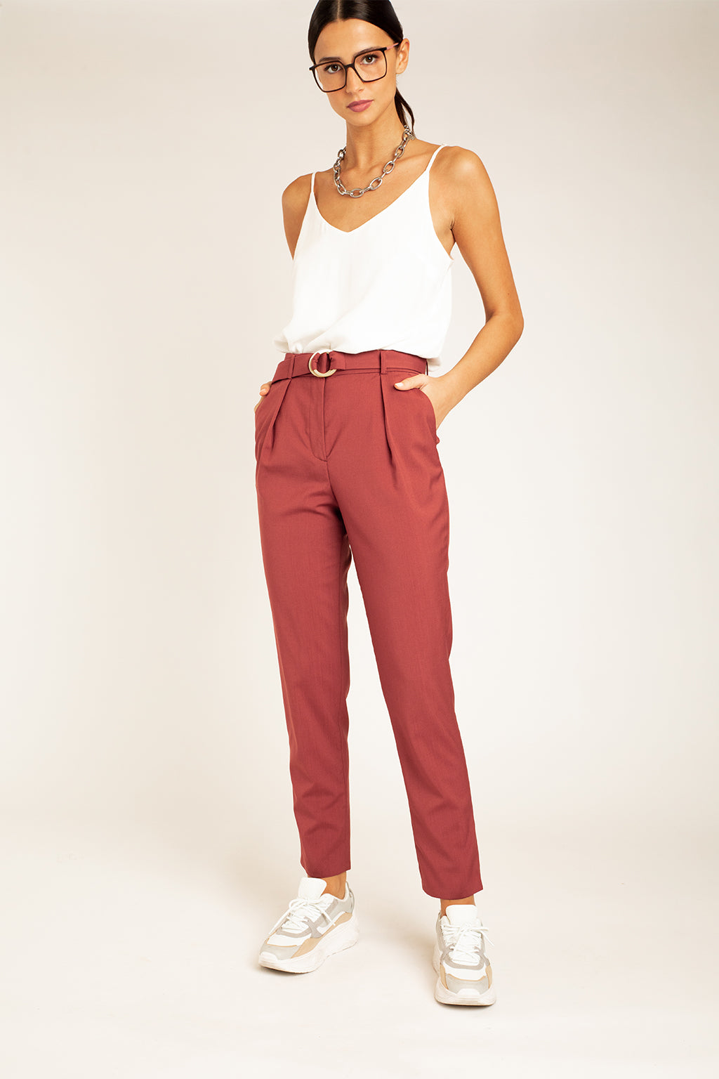 Pantalon carotte Casablanca - Rose Brique